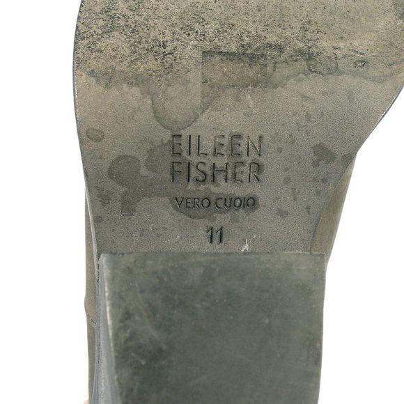 EILEEN FISHER Ives $280 Grey Suede Block Heel Strap Booties Women's 11 - Picture 10 of 11